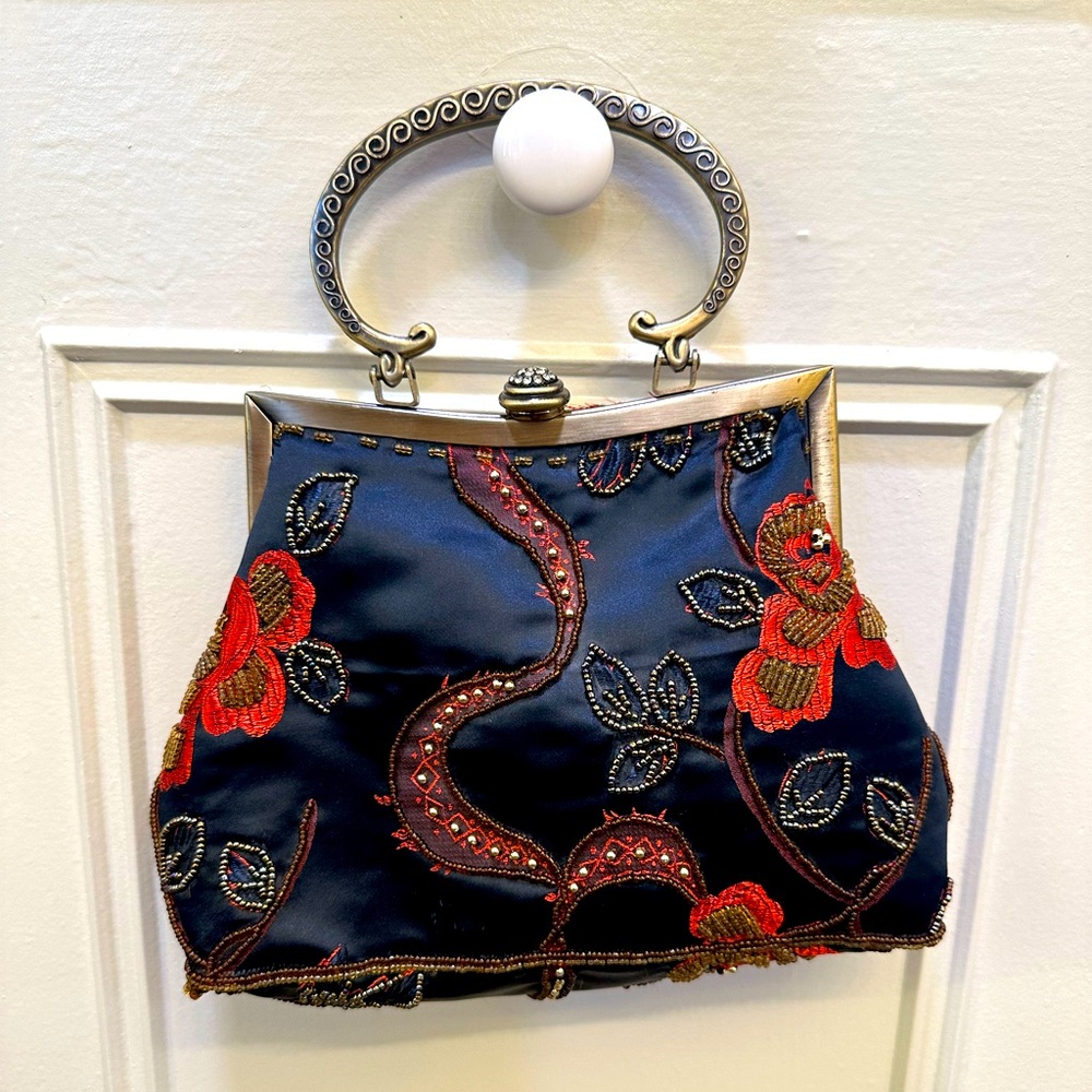 Vintage Sequins Beaded Clutch Purses for Women Wedding Evening Bag Handbag